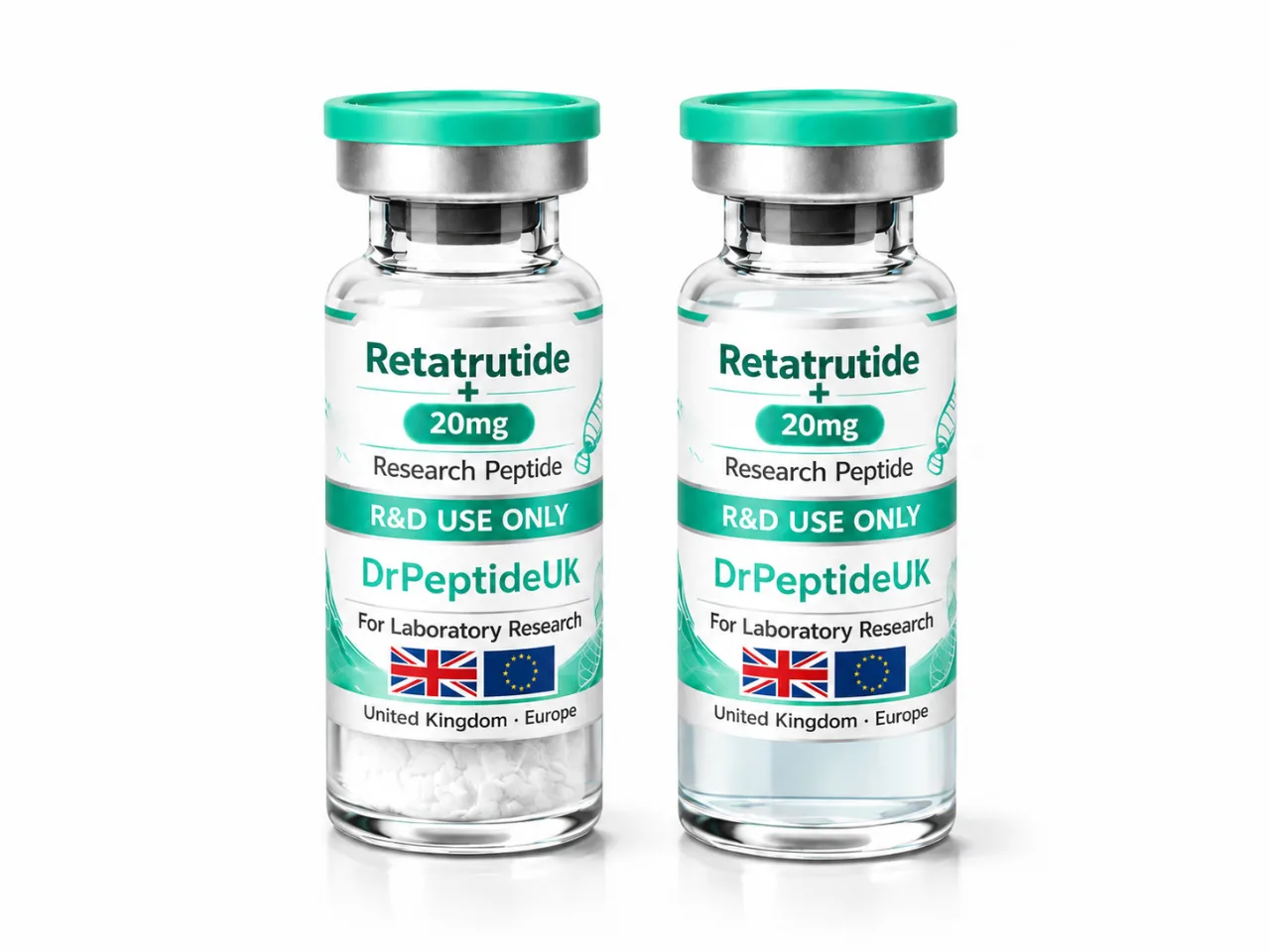 Dr Peptide Retatrutide 20mg Research Peptide vial pack shot
