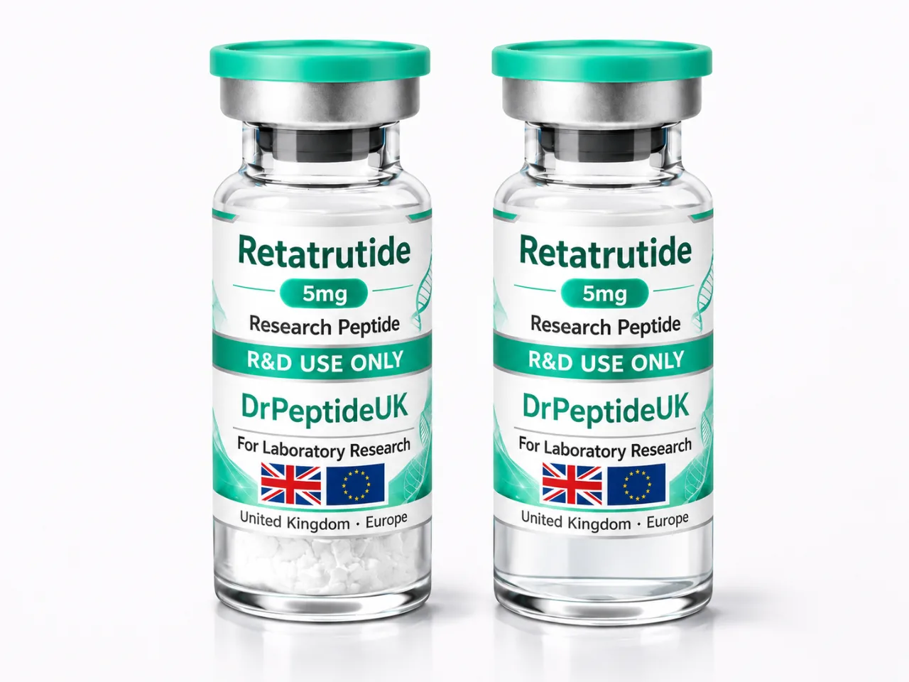 Dr Peptide Retatrutide 5mg Research Peptide vial pack shot