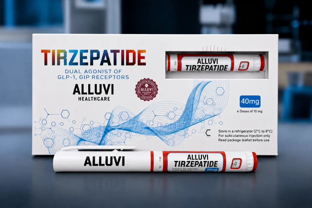Dr Peptide Alluvi Tirzepatide 40mg research pen, front view